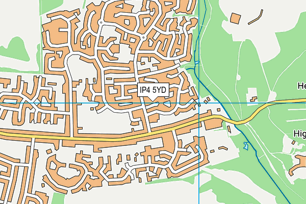 IP4 5YD map - OS VectorMap District (Ordnance Survey) IP4 5YD map - OS VectorMap District (Ordnance Survey)