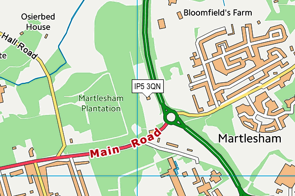 IP5 3QN map - OS VectorMap District (Ordnance Survey) IP5 3QN map - OS VectorMap District (Ordnance Survey)