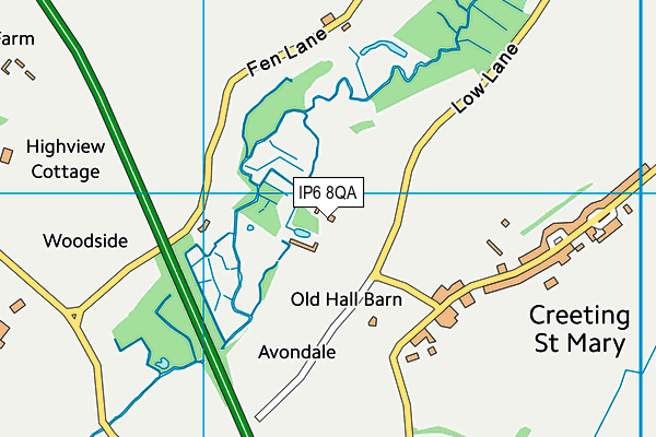 IP6 8QA map - OS VectorMap District (Ordnance Survey) IP6 8QA map - OS VectorMap District (Ordnance Survey)