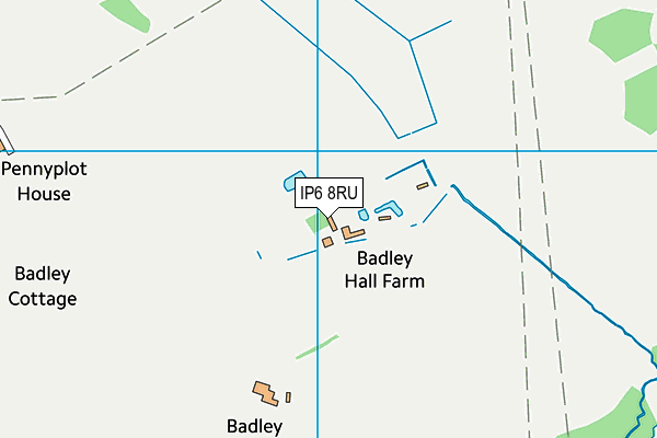 IP6 8RU map - OS VectorMap District (Ordnance Survey) IP6 8RU map - OS VectorMap District (Ordnance Survey)