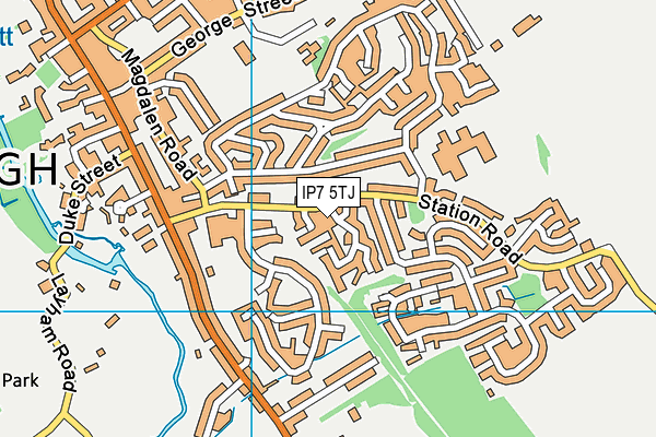 IP7 5TJ map - OS VectorMap District (Ordnance Survey) IP7 5TJ map - OS VectorMap District (Ordnance Survey)