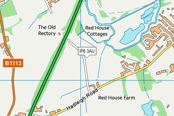 IP8 3AU map - OS VectorMap District (Ordnance Survey) IP8 3AU map - OS VectorMap District (Ordnance Survey)
