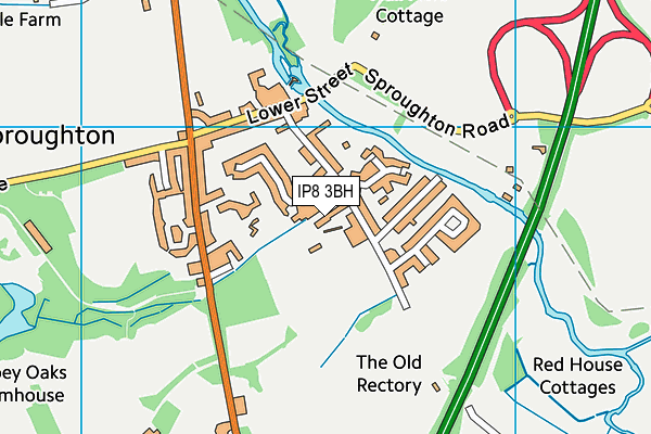 IP8 3BH map - OS VectorMap District (Ordnance Survey) IP8 3BH map - OS VectorMap District (Ordnance Survey)