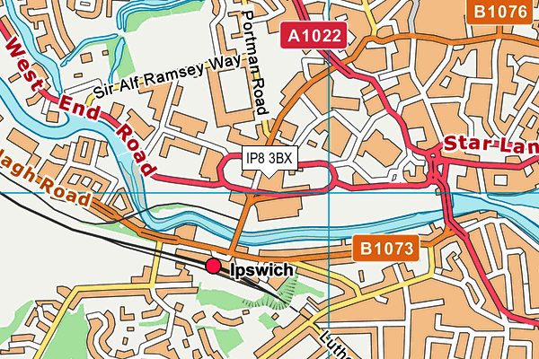 IP8 3BX map - OS VectorMap District (Ordnance Survey) IP8 3BX map - OS VectorMap District (Ordnance Survey)