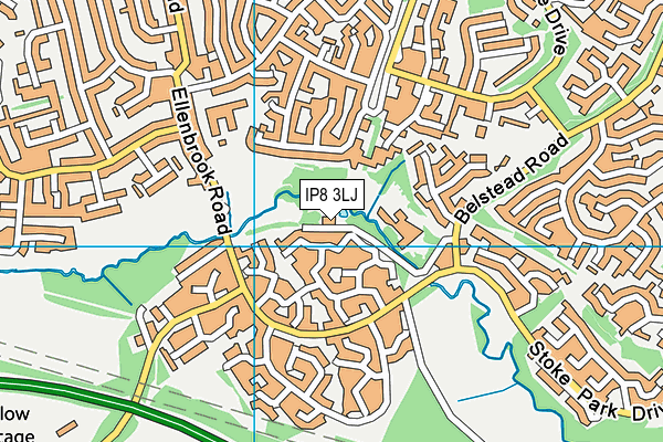 IP8 3LJ map - OS VectorMap District (Ordnance Survey) IP8 3LJ map - OS VectorMap District (Ordnance Survey)