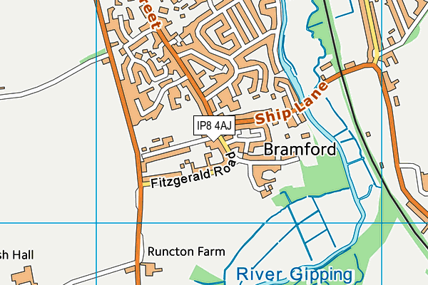 IP8 4AJ map - OS VectorMap District (Ordnance Survey) IP8 4AJ map - OS VectorMap District (Ordnance Survey)