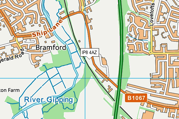 IP8 4AZ map - OS VectorMap District (Ordnance Survey) IP8 4AZ map - OS VectorMap District (Ordnance Survey)