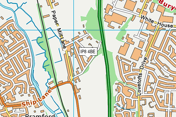 IP8 4BE map - OS VectorMap District (Ordnance Survey) IP8 4BE map - OS VectorMap District (Ordnance Survey)