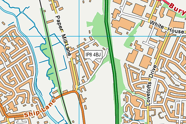 IP8 4BJ map - OS VectorMap District (Ordnance Survey) IP8 4BJ map - OS VectorMap District (Ordnance Survey)