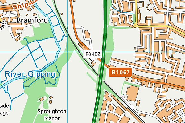 IP8 4DZ map - OS VectorMap District (Ordnance Survey) IP8 4DZ map - OS VectorMap District (Ordnance Survey)