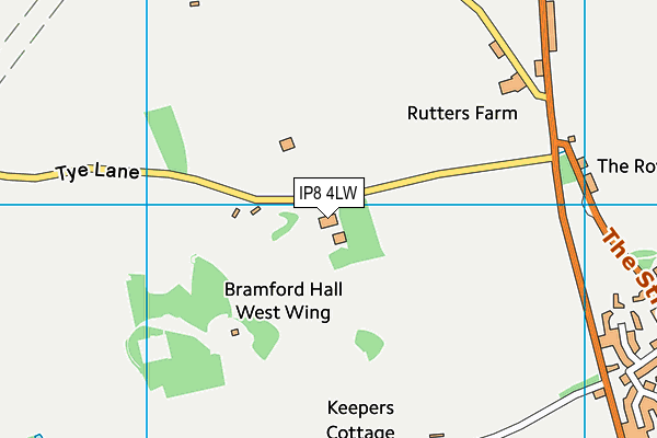 IP8 4LW map - OS VectorMap District (Ordnance Survey) IP8 4LW map - OS VectorMap District (Ordnance Survey)