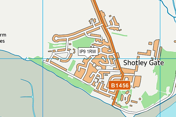 IP9 1RW map - OS VectorMap District (Ordnance Survey) IP9 1RW map - OS VectorMap District (Ordnance Survey)