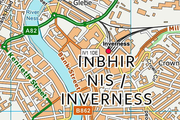 IV1 1DE map - OS VectorMap District (Ordnance Survey) IV1 1DE map - OS VectorMap District (Ordnance Survey)