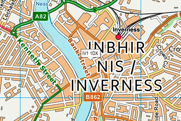 IV1 1DX map - OS VectorMap District (Ordnance Survey) IV1 1DX map - OS VectorMap District (Ordnance Survey)