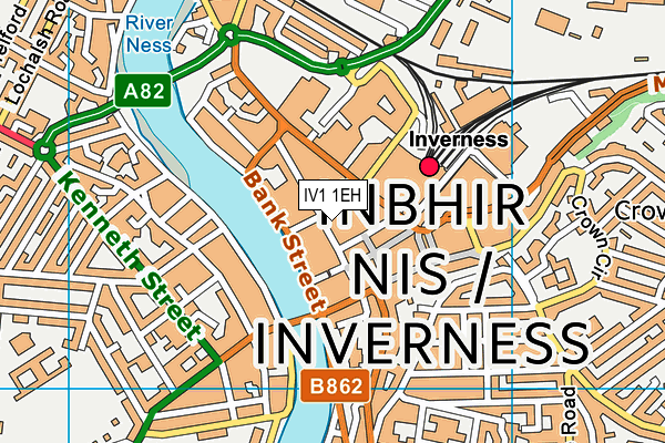 IV1 1EH map - OS VectorMap District (Ordnance Survey)