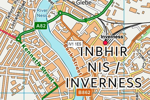 IV1 1ES map - OS VectorMap District (Ordnance Survey)