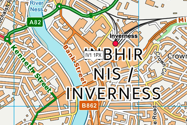 IV1 1PX map - OS VectorMap District (Ordnance Survey) IV1 1PX map - OS VectorMap District (Ordnance Survey)