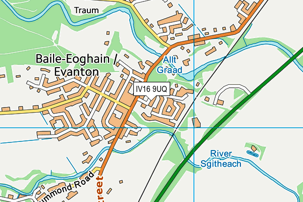 IV16 9UQ map - OS VectorMap District (Ordnance Survey) IV16 9UQ map - OS VectorMap District (Ordnance Survey)