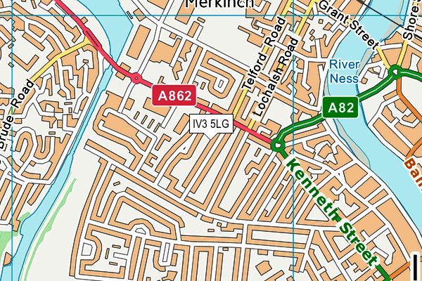 IV3 5LG map - OS VectorMap District (Ordnance Survey) IV3 5LG map - OS VectorMap District (Ordnance Survey)