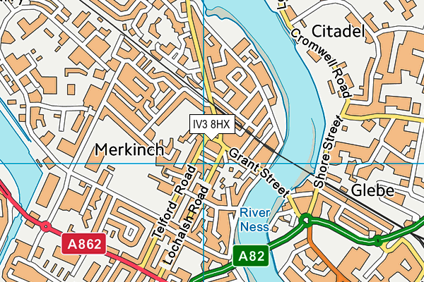 IV3 8HX map - OS VectorMap District (Ordnance Survey)