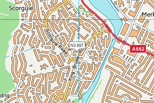 IV3 8ST map - OS VectorMap District (Ordnance Survey) IV3 8ST map - OS VectorMap District (Ordnance Survey)