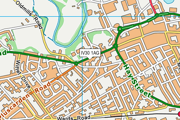 IV30 1AG map - OS VectorMap District (Ordnance Survey)