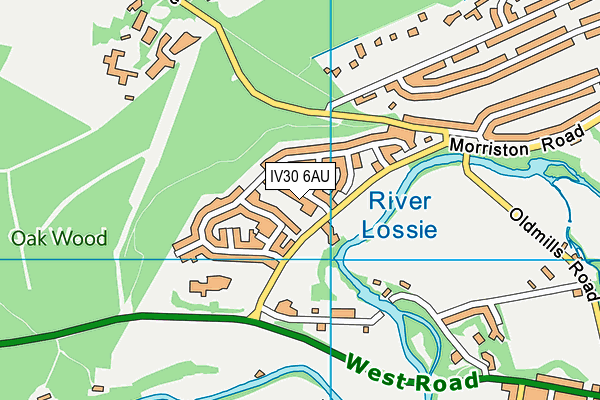 IV30 6AU map - OS VectorMap District (Ordnance Survey)