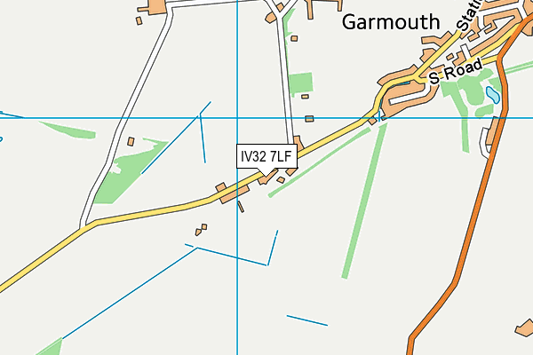 IV32 7LF map - OS VectorMap District (Ordnance Survey)