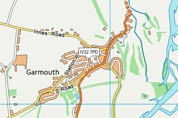 IV32 7PD map - OS VectorMap District (Ordnance Survey)