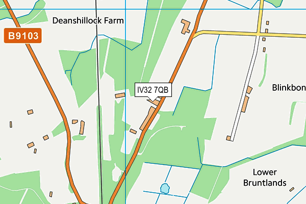 IV32 7QB map - OS VectorMap District (Ordnance Survey) IV32 7QB map - OS VectorMap District (Ordnance Survey)