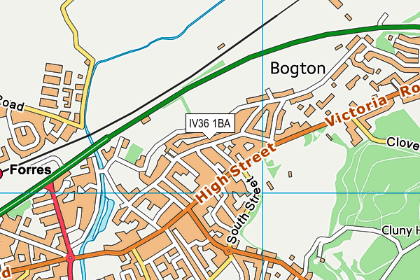 IV36 1BA map - OS VectorMap District (Ordnance Survey)