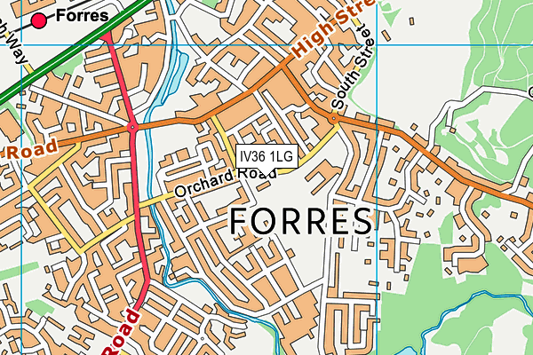 IV36 1LG map - OS VectorMap District (Ordnance Survey)