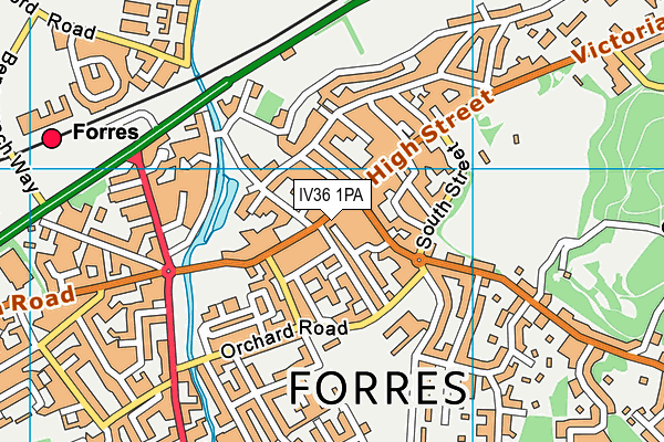 IV36 1PA map - OS VectorMap District (Ordnance Survey) IV36 1PA map - OS VectorMap District (Ordnance Survey)