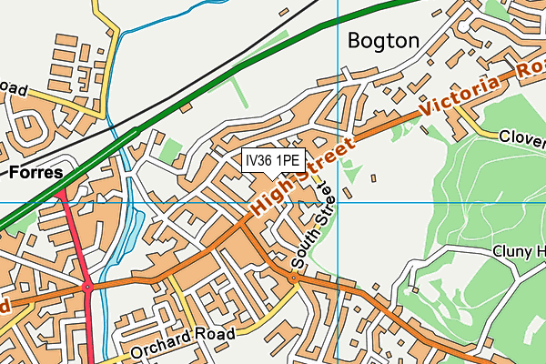 IV36 1PE map - OS VectorMap District (Ordnance Survey)