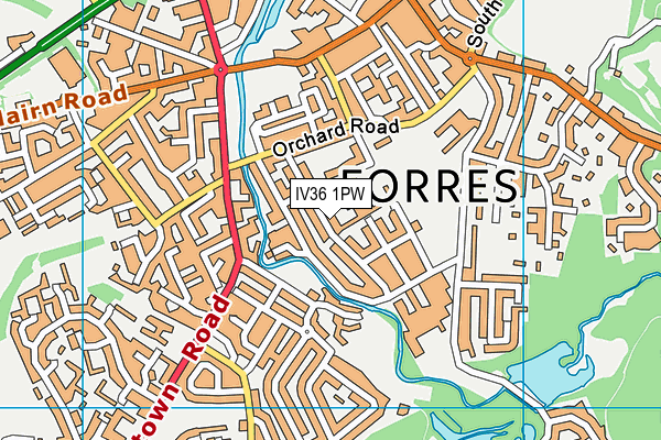 IV36 1PW map - OS VectorMap District (Ordnance Survey)