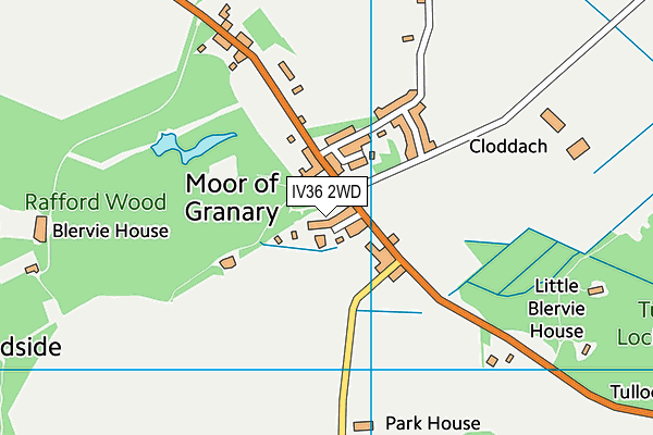 IV36 2WD map - OS VectorMap District (Ordnance Survey)
