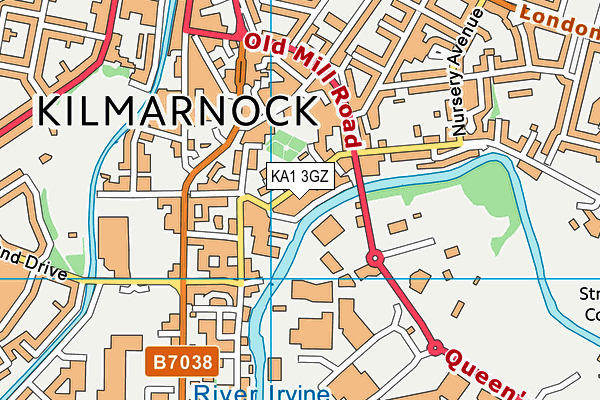 KA1 3GZ map - OS VectorMap District (Ordnance Survey) KA1 3GZ map - OS VectorMap District (Ordnance Survey)