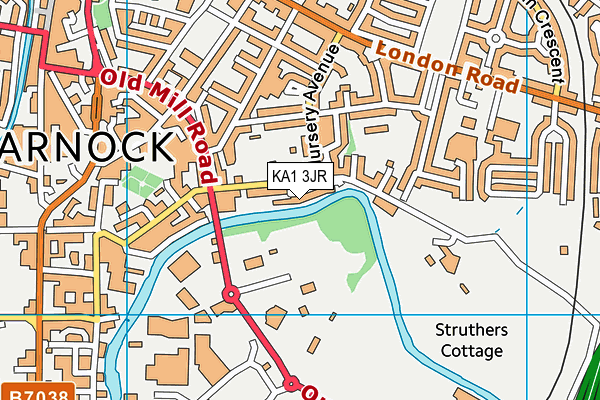KA1 3JR map - OS VectorMap District (Ordnance Survey) KA1 3JR map - OS VectorMap District (Ordnance Survey)