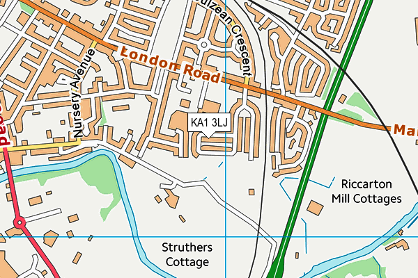 KA1 3LJ map - OS VectorMap District (Ordnance Survey) KA1 3LJ map - OS VectorMap District (Ordnance Survey)