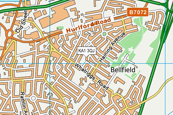 KA1 3QJ map - OS VectorMap District (Ordnance Survey) KA1 3QJ map - OS VectorMap District (Ordnance Survey)