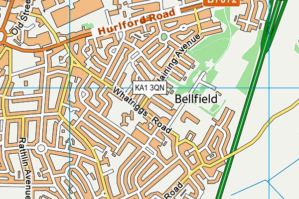 KA1 3QN map - OS VectorMap District (Ordnance Survey) KA1 3QN map - OS VectorMap District (Ordnance Survey)
