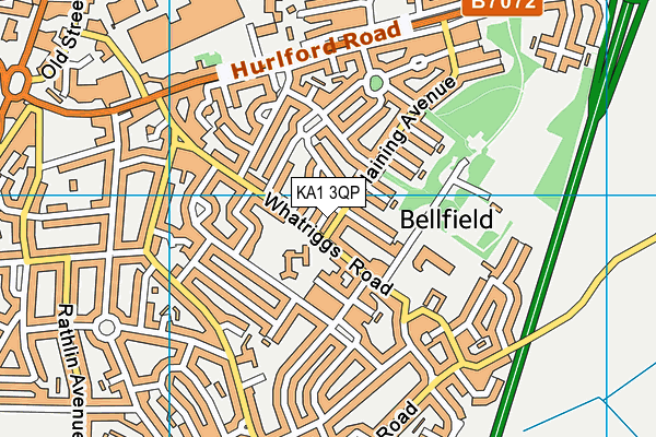 KA1 3QP map - OS VectorMap District (Ordnance Survey) KA1 3QP map - OS VectorMap District (Ordnance Survey)