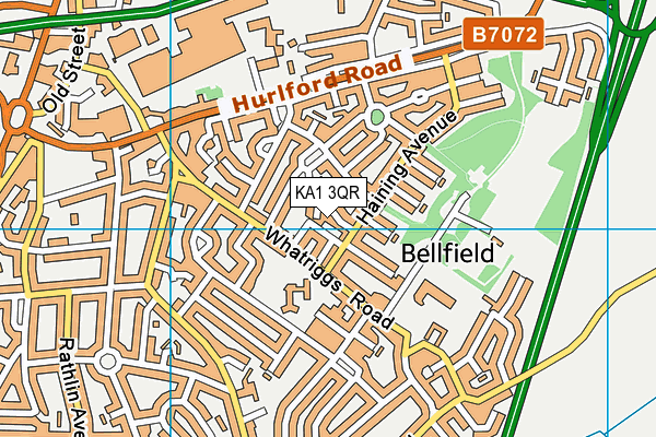 KA1 3QR map - OS VectorMap District (Ordnance Survey) KA1 3QR map - OS VectorMap District (Ordnance Survey)
