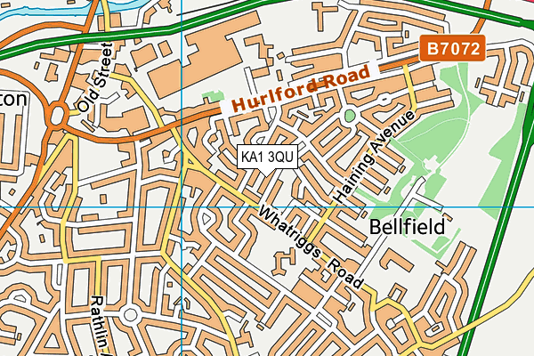 KA1 3QU map - OS VectorMap District (Ordnance Survey) KA1 3QU map - OS VectorMap District (Ordnance Survey)