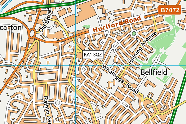 KA1 3QZ map - OS VectorMap District (Ordnance Survey) KA1 3QZ map - OS VectorMap District (Ordnance Survey)