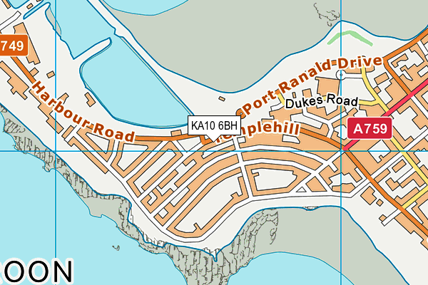 KA10 6BH map - OS VectorMap District (Ordnance Survey) KA10 6BH map - OS VectorMap District (Ordnance Survey)