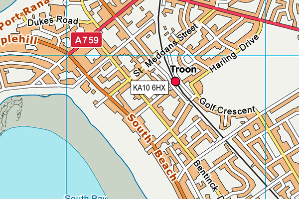 KA10 6HX map - OS VectorMap District (Ordnance Survey)
