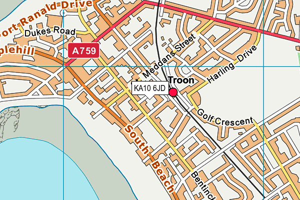 KA10 6JD map - OS VectorMap District (Ordnance Survey)