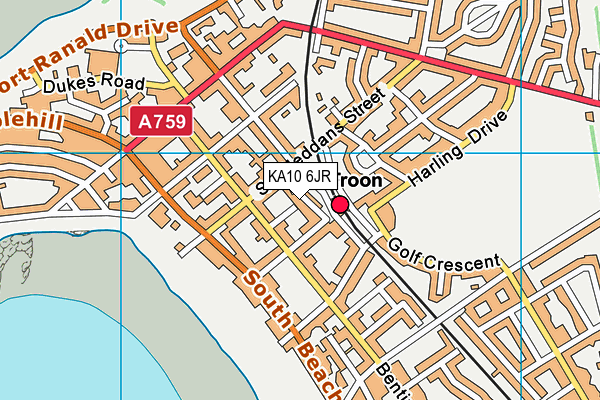 KA10 6JR map - OS VectorMap District (Ordnance Survey) KA10 6JR map - OS VectorMap District (Ordnance Survey)