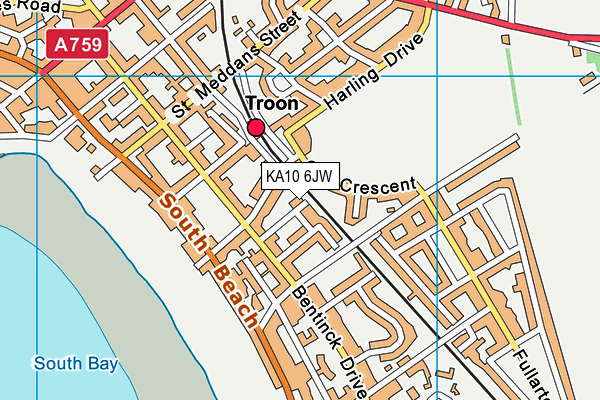 KA10 6JW map - OS VectorMap District (Ordnance Survey)